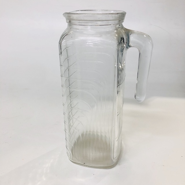 JUG, Glass Square Ribbed